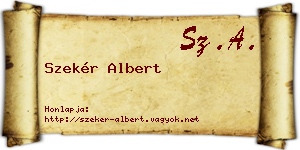 Szekér Albert névjegykártya