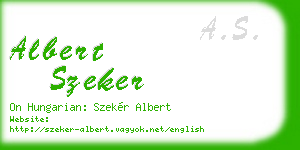 albert szeker business card